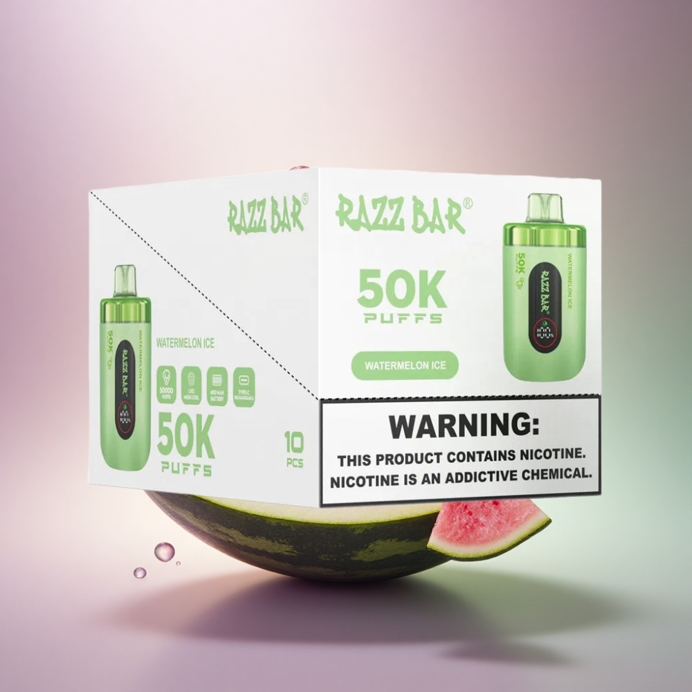 Razz Bar 50K Puffs Vesimeloni Jää 650mAh 2% Nikotiinia